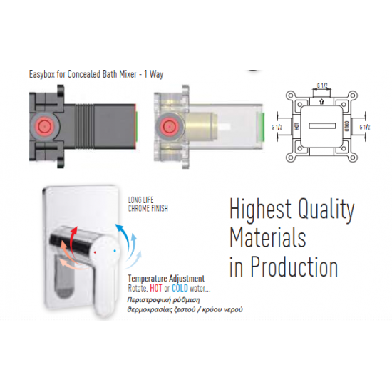 Μπαταρία Εντοιχισμού Duscheline Concealed Shower 1 Way DM-2823 Μαύρο Μπαταρία Εντοιχισμού Duscheline Concealed Shower 1 Way DM-2823 Μαύρο